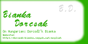 bianka dorcsak business card